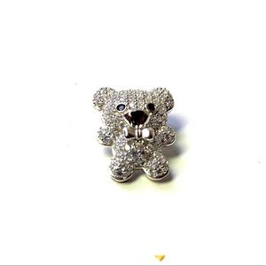 Sterling silver cubic zirconia bear pendant
